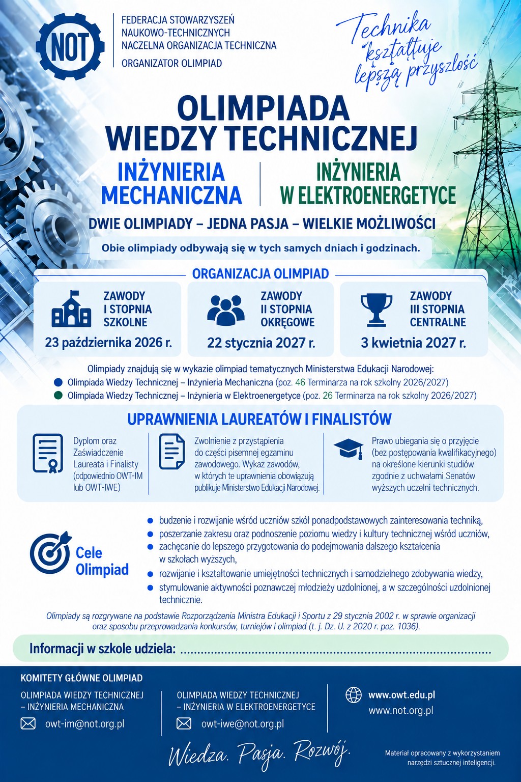 Olimpiada Wiedzy Technicznej 2026/2027